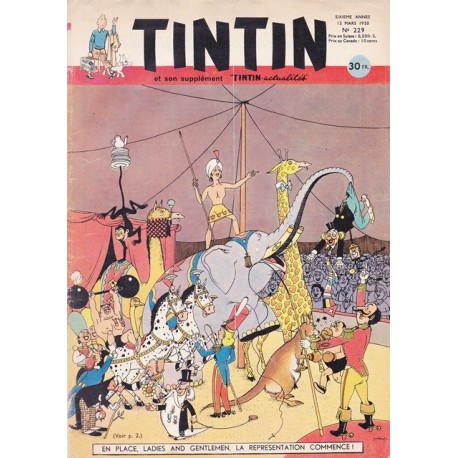 Tintin chaque jeudi,  n° 229,  sixième année