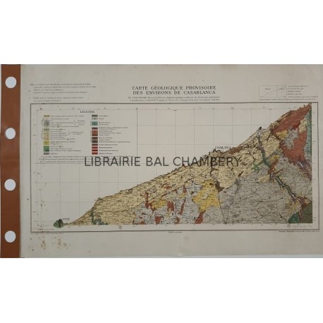 Carte - Carte géologique provisoire des environs de Casablanca