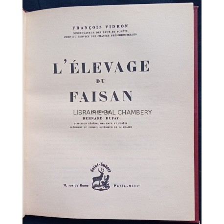 L'élevage du Faisan